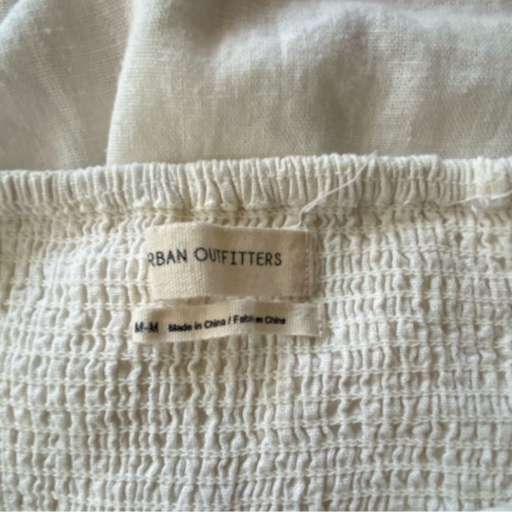 Urban Outfitters Marnie Halter Sweetheart Neckline White Linen Mini Dress SZ M - Picture 12 of 15